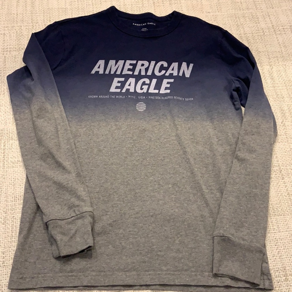 Men’s Navy & Gray American Eagle Outfitters Long Sleeve Tee